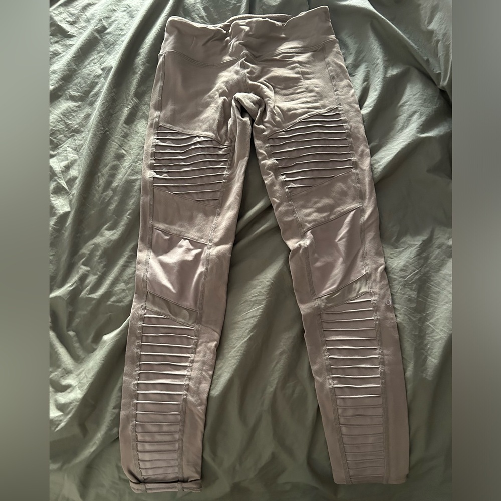 Alo khaki moto legggings